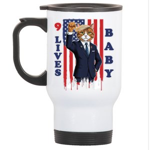 Nine Lives Baby Cat In Suite With Trump Hair Stainless Steel Travel Mug