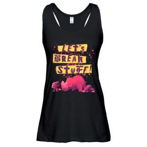 Nimona Lets Break Stuff Rhinoceros Rock Splatter Logo Ladies Essential Flowy Tank