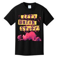 Nimona Lets Break Stuff Rhinoceros Rock Splatter Logo Kids T-Shirt