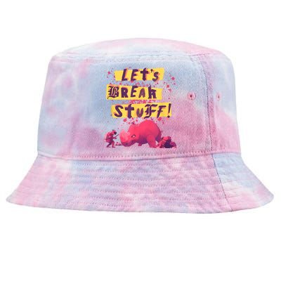 Nimona Lets Break Stuff Rhinoceros Rock Splatter Logo Tie-Dyed Bucket Hat