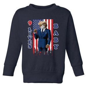 Nine Lives Baby Cat In Suite With Trump Hair Toddler Sweatshirt