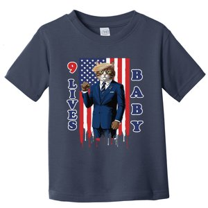 Nine Lives Baby Cat In Suite With Trump Hair Toddler T-Shirt