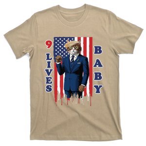 Nine Lives Baby Cat In Suite With Trump Hair T-Shirt