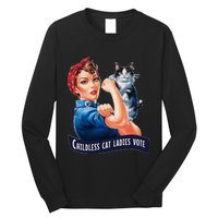 Nine Lives Bitches Funny Cat Political Satire Election 2024 Long Sleeve Shirt