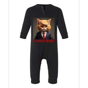 Nine Lives Baby Cat In Suite With Trump Hair Infant Fleece One Piece