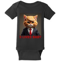 Nine Lives Baby Cat In Suite With Trump Hair Baby Bodysuit