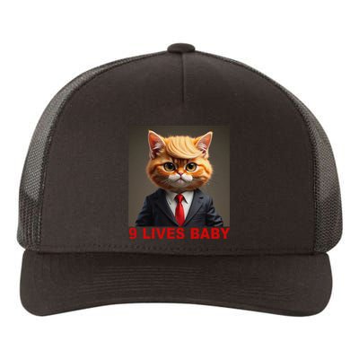 Nine Lives Baby Cat In Suite With Trump Hair Funny Gift Yupoong Adult 5-Panel Trucker Hat