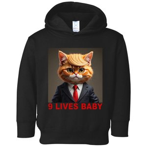 Nine Lives Baby Cat In Suite With Trump Hair Funny Gift Toddler Hoodie