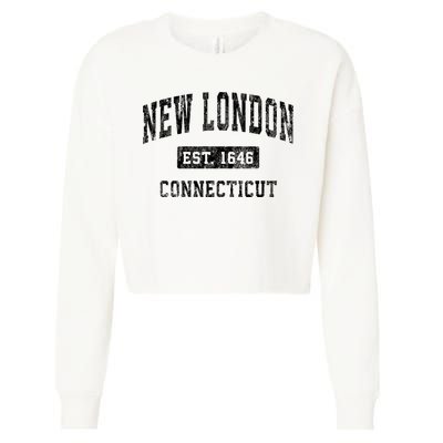 New London Connecticut Ct Vintage Established Sports Design Cropped Pullover Crew