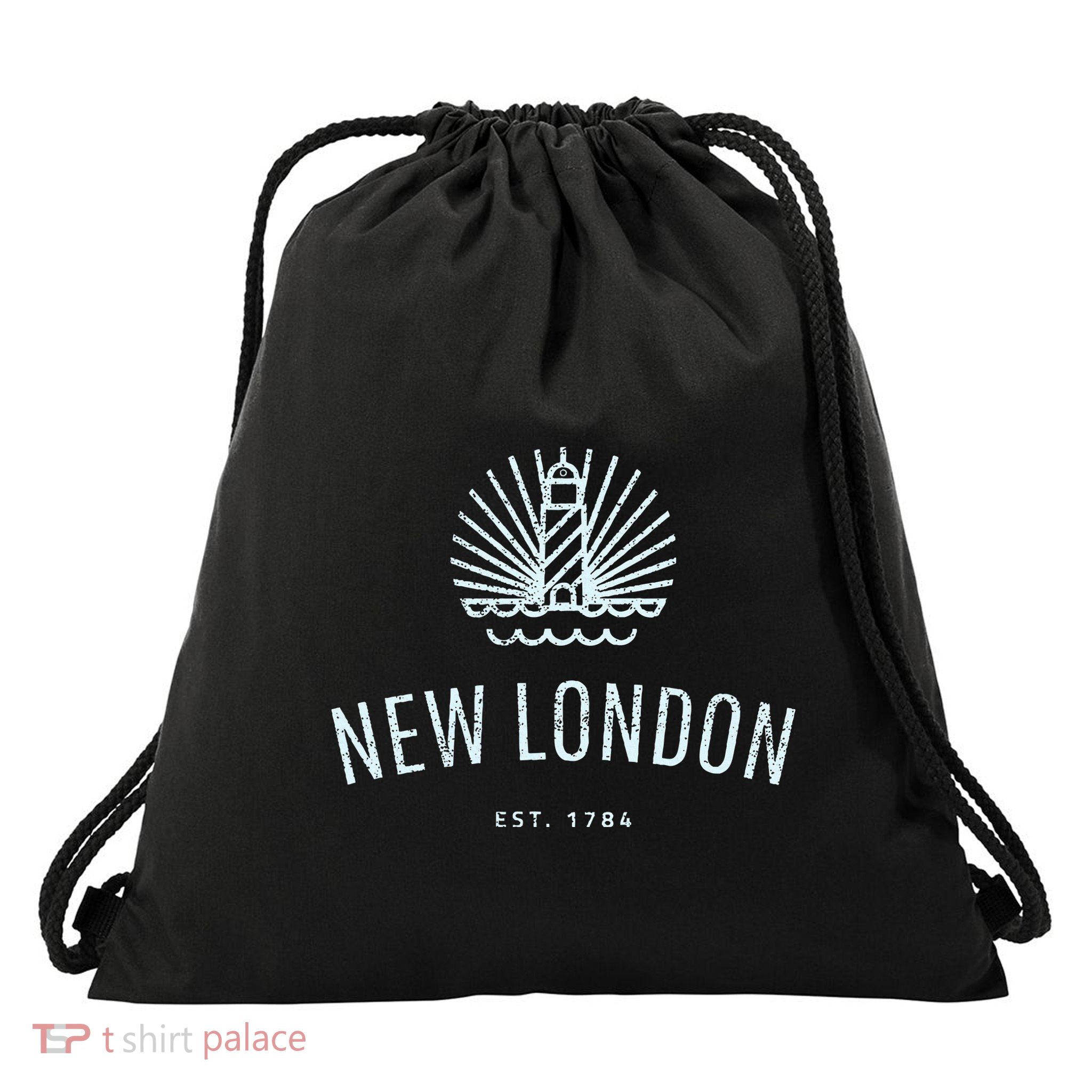 New London Connecticut Lighthouse Souvenir Drawstring Bag