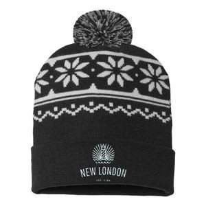 New London Connecticut Lighthouse Souvenir USA-Made Snowflake Beanie