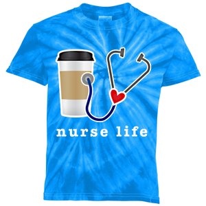 Nurse Life Coffee Lover Night Shift Graphic Gift Kids Tie-Dye T-Shirt