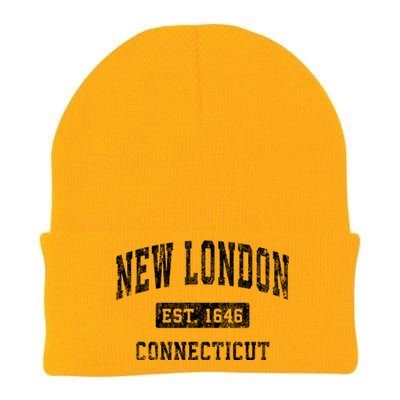 New London Connecticut Ct Vintage Established Sports Knit Cap Winter Beanie