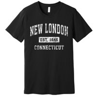 New London Connecticut Ct Vintage Established Sports Premium T-Shirt