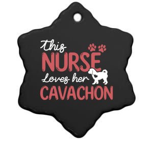 Nurse Loves Cavachon Dog Lovers Funny Gift For Mom Nurse Gift Ceramic Star Ornament