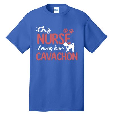 Nurse Loves Cavachon Dog Lovers Funny Gift For Mom Nurse Gift Tall T-Shirt