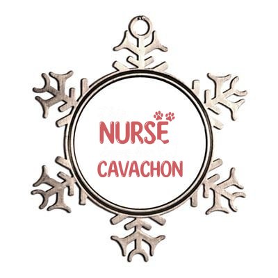 Nurse Loves Cavachon Dog Lovers Funny Gift For Mom Nurse Gift Metallic Star Ornament