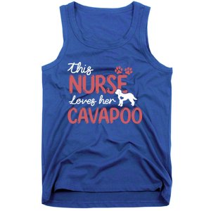 Nurse Loves Cavapoo Dog Pet Lover Funny Gift For Mom Nurse Cool Gift Tank Top