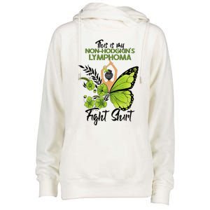 Nonhodgkins Lymphoma Cancer Awareness Green Ribbon Womens Funnel Neck Pullover Hood