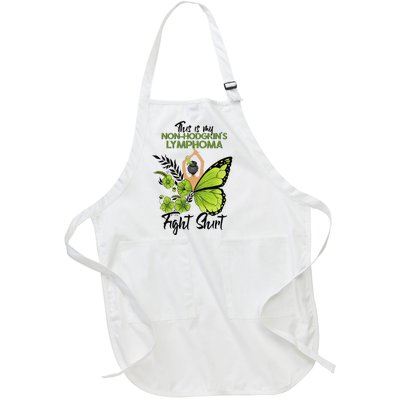 Nonhodgkins Lymphoma Cancer Awareness Green Ribbon Full-Length Apron With Pockets