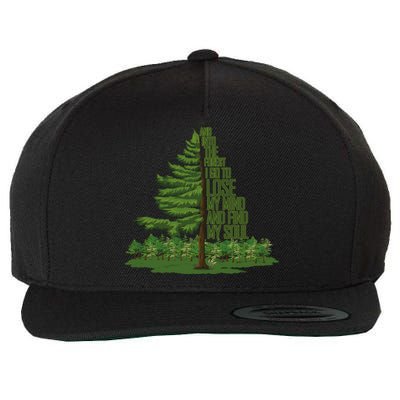 Nature Lover Camping Adventure And Into The Forest I Go Gift Wool Snapback Cap