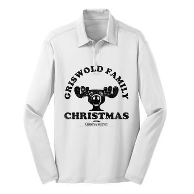 National LampoonS Christmas Vacation Griswold Family Text Silk Touch Performance Long Sleeve Polo