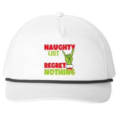 Naughty List Christmas Xmas Santa Snapback Five-Panel Rope Hat