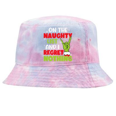 Naughty List Christmas Xmas Santa Tie-Dyed Bucket Hat