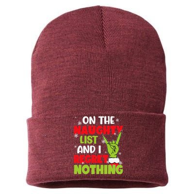 Naughty List Christmas Xmas Santa Sustainable Knit Beanie