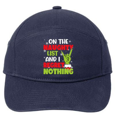 Naughty List Christmas Xmas Santa 7-Panel Snapback Hat