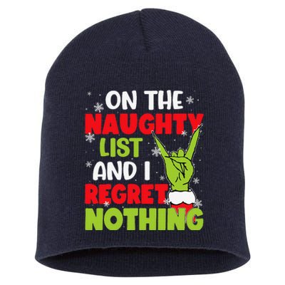 Naughty List Christmas Xmas Santa Short Acrylic Beanie