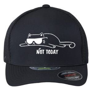 Nope Lazy Cat Not Today Flexfit Unipanel Trucker Cap