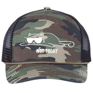 Nope Lazy Cat Not Today Retro Rope Trucker Hat Cap