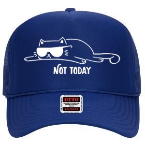 Nope Lazy Cat Not Today High Crown Mesh Back Trucker Hat