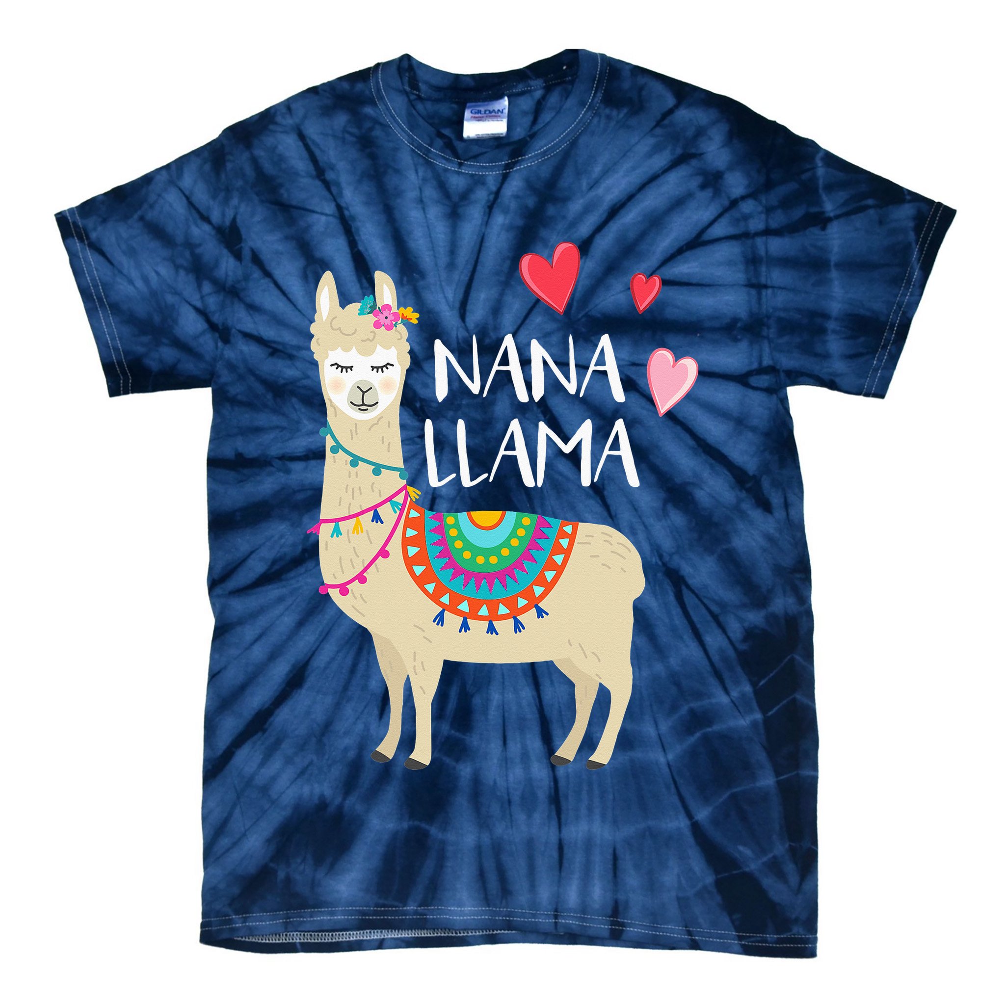 Nana Llama Cute Love Llamas & Alpacas Gift Tees Tie-Dye T-Shirt