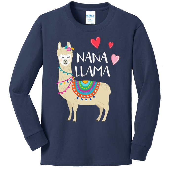 Nana Llama Cute Love Llamas & Alpacas Gift Tees Kids Long Sleeve Shirt