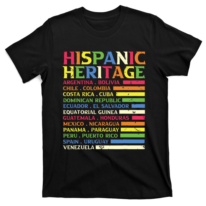 National Latino Countries Flag Hispanic Heritage Month 2024 T-Shirt