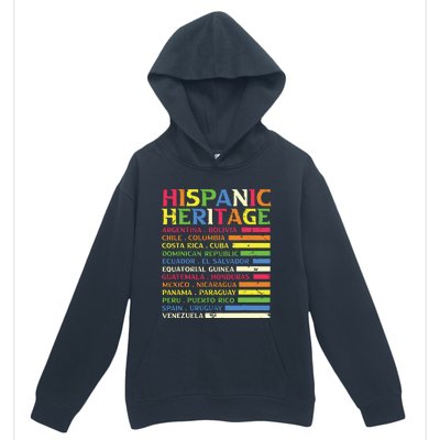 National Latino Countries Flag Hispanic Heritage Month 2024 Urban Pullover Hoodie