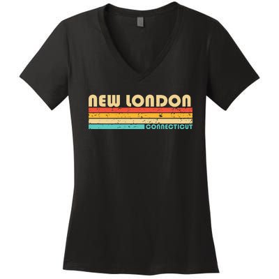 New London Ct Connecticut Funny City Home Roots Women's V-Neck T-Shirt