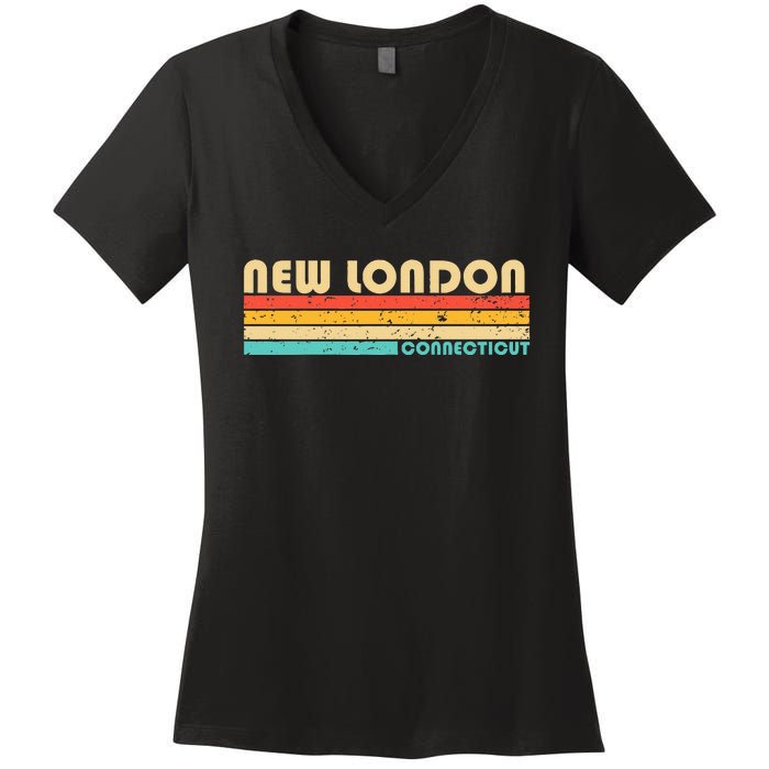 New London Ct Connecticut Funny City Home Roots Women's V-Neck T-Shirt