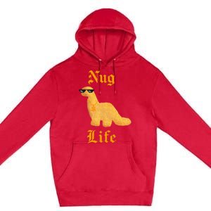 Nug Life Dino Nuggs Dino Chicken Nuggets Premium Pullover Hoodie