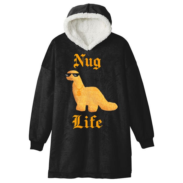 Nug Life Dino Nuggs Dino Chicken Nuggets Dinosaur Nugget Hooded Wearable Blanket