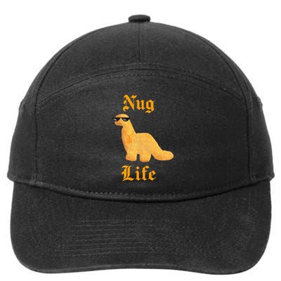 Nug Life Dino Nuggs Dino Chicken Nuggets Dinosaur Nugget 7-Panel Snapback Hat