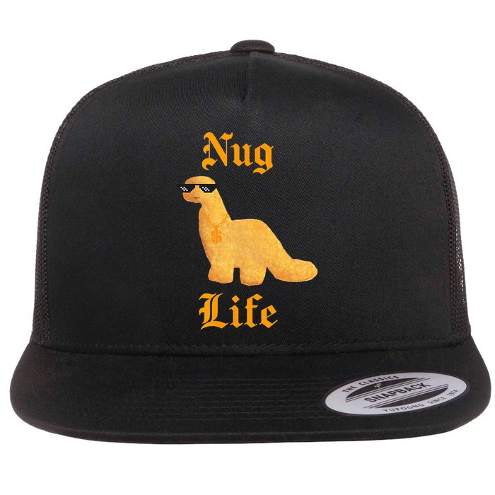 Nug Life Dino Nuggs Dino Chicken Nuggets Dinosaur Nugget Flatbill Hat