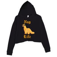 Nug Life Dino Nuggs Dino Chicken Nuggets Dinosaur Nugget Crop Fleece Hoodie