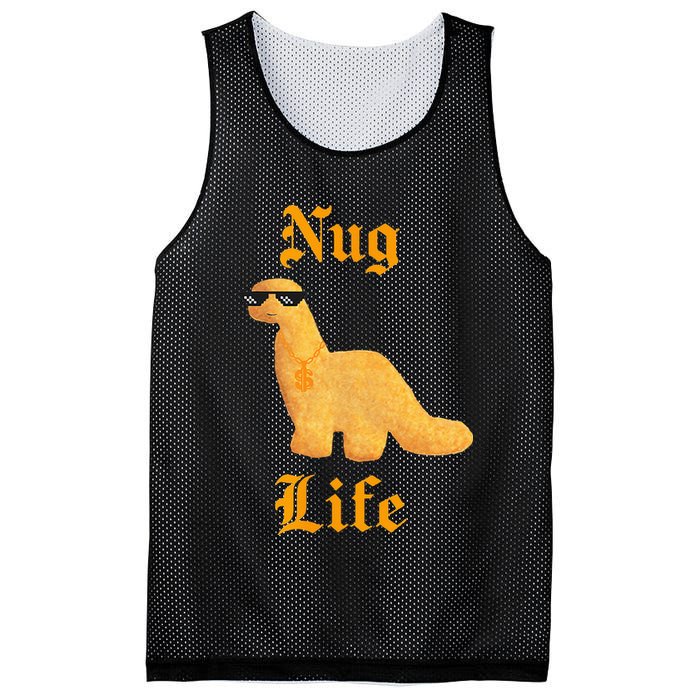 Nug Life Dino Nuggs Dino Chicken Nuggets Dinosaur Nugget Mesh Reversible Basketball Jersey Tank