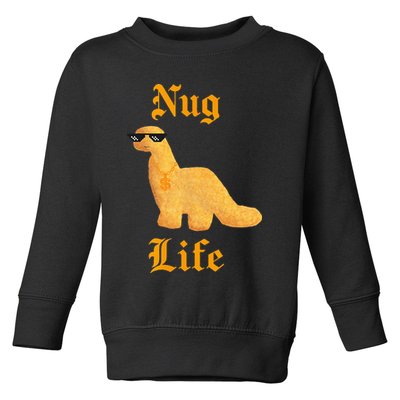 Nug Life Dino Nuggs Dino Chicken Nuggets Dinosaur Nugget Toddler Sweatshirt