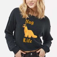 Nug Life Dino Nuggs Dino Chicken Nuggets Dinosaur Nugget Cropped Pullover Crew