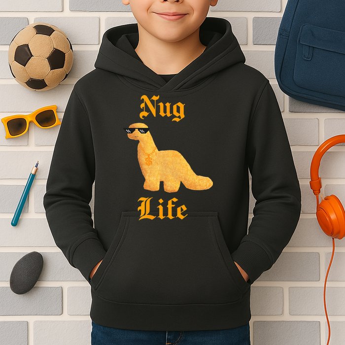 Nug Life Dino Nuggs Dino Chicken Nuggets Dinosaur Nugget Kids Hoodie