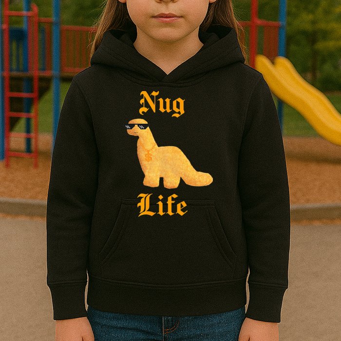 Nug Life Dino Nuggs Dino Chicken Nuggets Dinosaur Nugget Kids Hoodie